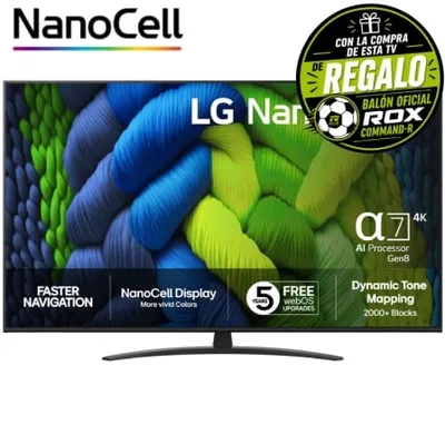 Televisor LG NanoCell AI NANO82 50NANO82A6B 50"/ Ultra HD 4K/ Smart TV/ WiFi