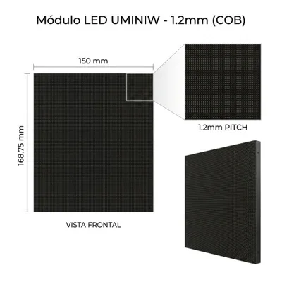 UNILUMIN MODULE 150X168.75 FOR CABINET UMINIW 1.2 LED COB SIZE: 600X337.5 MM BRIGHTNESS: 800 NITS REFRESH RATE 3840HZ MAINTENANCE FRONT (AUN2E4869B)