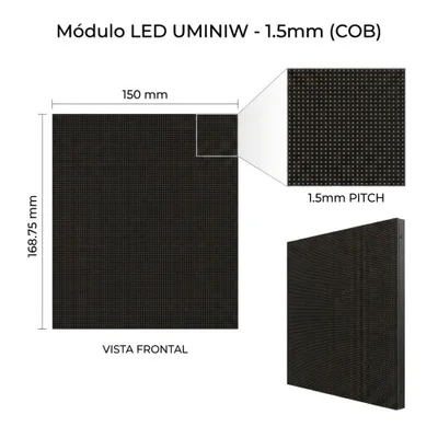 UNILUMIN MODULE 150X168.75 FOR CABINET UMINIW 1.5 LED COB SIZE: 600X337.5 MM BRIGHTNESS: 800 NITS REFRESH RATE 3840HZ MAINTENANCE FRONT (AUN2E4869A)