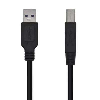 Cable USB 3.0 Impresora Aisens A105-0445/ USB Tipo-B Macho - USB Macho/ 5Gbps/ 3m/ Negro