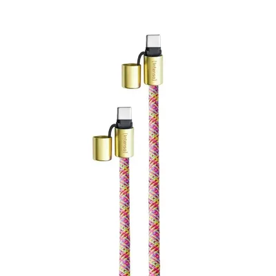 Cable usb tipo c intenso 1.65m -  macho - macho -  neon mix