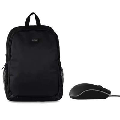 Mochila nilox basic para portatil 15.6 pulgadas negra + raton usb