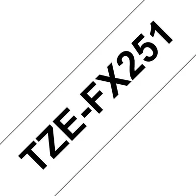 Cinta laminada brother tzefx251 texto negro sobre fondo blanco -  24mm ancho -  8m longitud