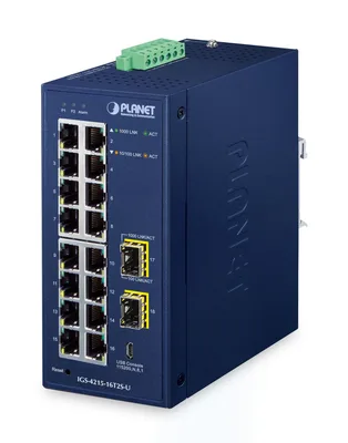 Planet IGS-4215-16T2S-U IP30 Industrial L2/L4 16-Port 10/100/1000T + 2-Port 100/1000X SFP Managed Switch