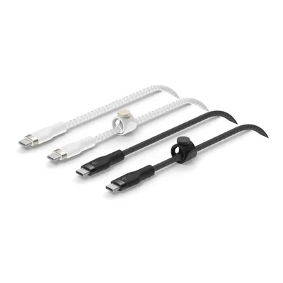 Cable usb tipo c belkin 1m -  macho - macho -  pack 2 blanco - negro