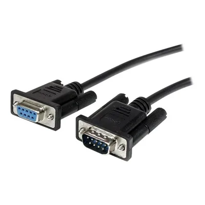 Cable db9 startech 0.5m -  macho - hembra -  negro