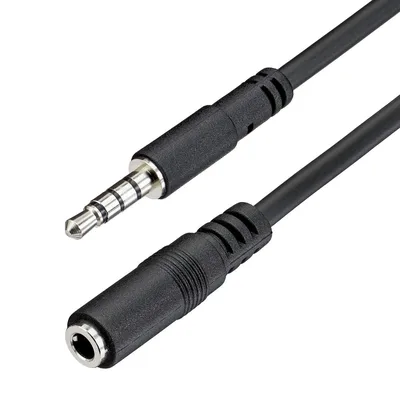 Cable mini jack 3.5mm startech 1m -  macho - hembra -  negro
