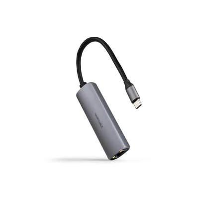Adaptador nanocable usb - c 3.1 a rj45 con pd 100w usb - c - m aluminio color gris 18 cm