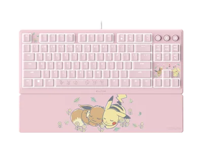 Razer Ornata V3 Tenkeyless – Pikachu & Eevee Edition teclado Juego USB Rosa