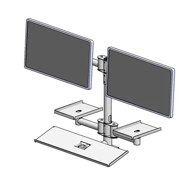 Wall mounted pole with dual