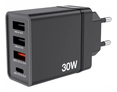 USB Wall Charger 30W, Black