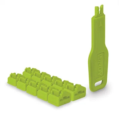 RJ45 Port Locks Green, 10x +