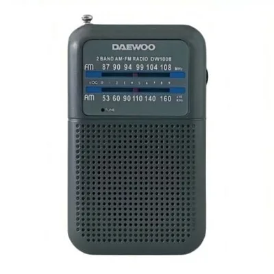 Radio Portátil Daewoo DW1008/ a Pilas/ Gris