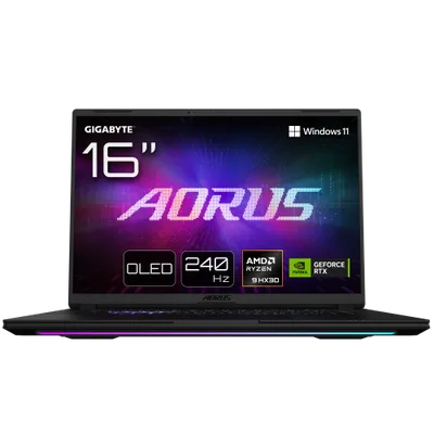 GIGABYTE AORUS MASTER 16 Portátil Gaming - 16.0“, 240Hz OLED, AMD Ryzen 9 9955X3D, GPU NVIDIA RTX 5080, 32GB DDR5 5600MHz, 1TB SSD, Windows 11 Home, Garantía de 2 años, AORUS MASTER 16 6YJM5ESE64SH