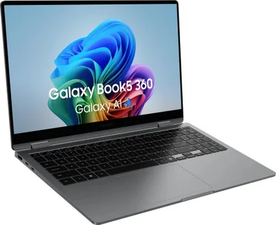 SAMSUNG PORTATIL GALAXY BOOK5 360, INTEL CORE ULTRA 5 226V, PANTALLA (15.6") TACTIL FULL HD, 16GB LPDDR5X-SDRAM, 512GB SSD, WI-FI 7 (802.11BE) WINDOWS 11 PRO, GRIS NO INCLUYE CARGADOR