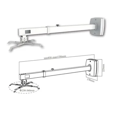 Soporte de Pared para Proyector Approx appSV03P/ Extensible/ hasta 10kg
