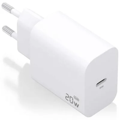 Cargador de Pared GaN Aisens A110-0938/ 1xUSB Tipo-C/ 20W/ Blanco