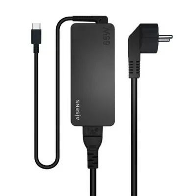 Cargador de Portátil Aisens ASCH-1PD65D-BK/ 1xUSB Tipo-C/ 65W/ Automatico/ Voltaje 5-20V