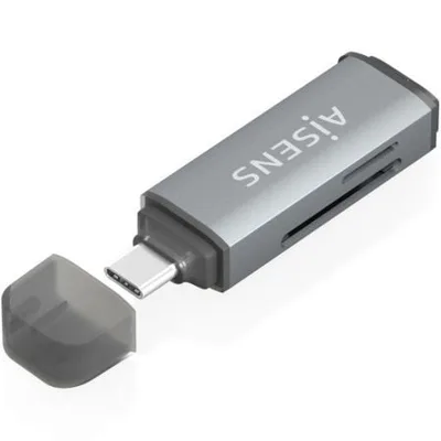 Lector de Tarjetas Externo Aisens ASCR-2C10-GR/ USB 3.1