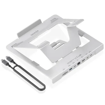 Soporte de Sobremesa - Docking USB Tipo-C Aisens ASUC-7P045-GR/ 1xUSB/ 1xUSB Tipo-C/ 1xHDMI/ 1xRJ45/ 1xLector de Tarjetas/ 1xUSB Tipo-C PD/ Gris