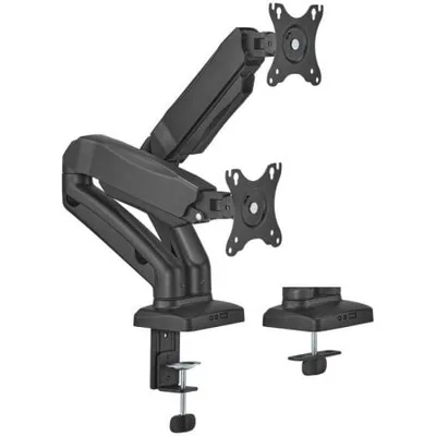 Soporte de Mesa con Contrapeso para 2 Monitores o TV Aisens DT32TSR-221/Giratorio/ Inclinable/ hasta 9kg