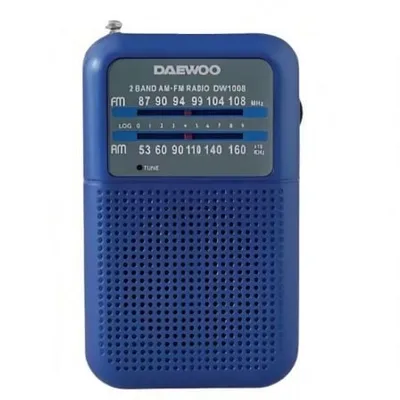 Radio Portátil Daewoo DW1008/ a Pilas/ Azul