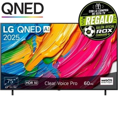 Televisor LG QNED AI QNED80 75QNED80A6A 75"/ Ultra HD 4K/ Smart TV/ WiFi