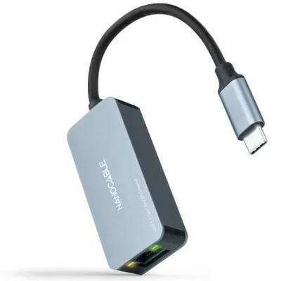 Adaptador USB Tipo-C - RJ45 Nanocable 10.03.0410/ 2500Mbps