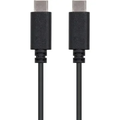 Cable USB 2.0 Tipo-C Nanocable 10.01.2301/ USB Tipo-C Macho - USB Tipo-C Macho/ 480Mbps/ 1m/ Negro