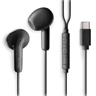 Auriculares Intrauditivos NGS Cross Glide/ con Micrófono/ USB Tipo-C/ Negros