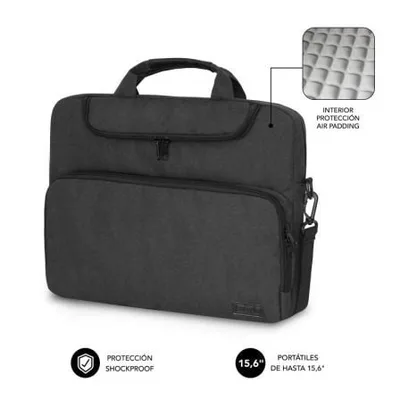 Maletín Subblim Air Padding para Portátiles hasta 15.6"/ Gris Oscuro
