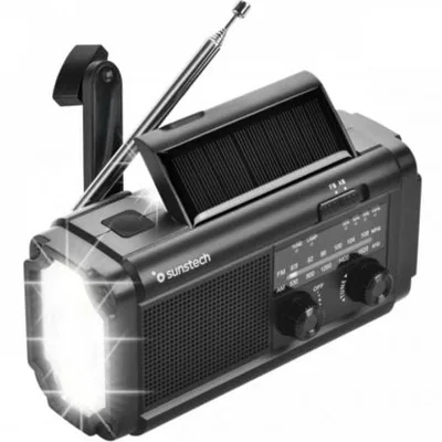 Radio Portátil Sunstech RPE25/ con Batería/ Linterna/ Negra