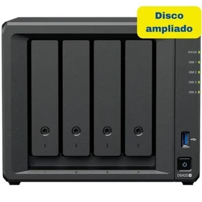 NAS Synology Diskstation DS425+/ 4 Bahías 3.5"- 2.5"/ 2GB DDR4/ 16TB/ Formato Torre