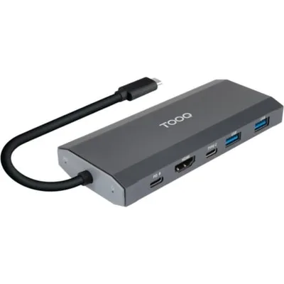 Docking/Caja Externa USB Tipo-C TooQ TQE-2241G/ Ranura SSD M.2/ 1xHDMI/ 2xUSB/ 1xUSB Tipo-C/ 1xLector Tarjetas/ 1xUSB Tipo-C PD