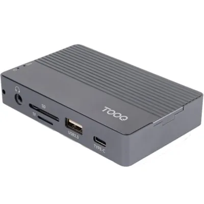 Docking/Caja Externa USB Tipo-C TooQ TQE-2242G/ Ranura SSD M.2/ 1xHDMI/ 1xRJ45/ 1xUSB/ 1xUSB Tipo-C/ 1xLector Tarjetas/ 1x Jack 3.5/ 1xUSB Tipo-C PD