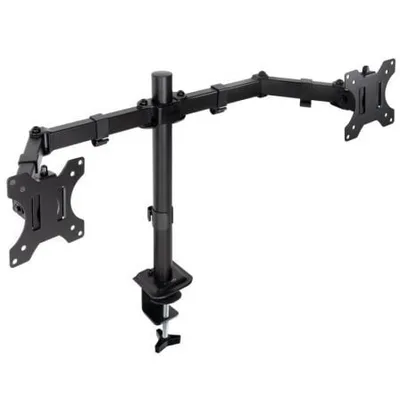 Soporte de Mesa para 2 Monitores TooQ DB1802TN-B/ Giratorio/ Inclinable/ hasta 8kg