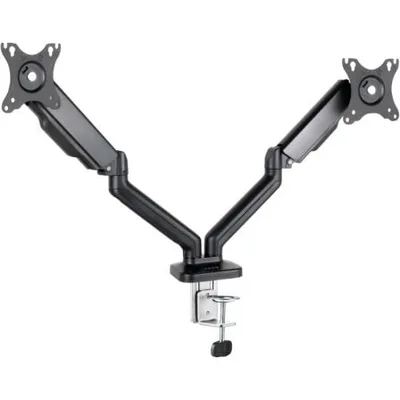 Soporte de Mesa para 2 Monitores TooQ DB5132TNR-B/ Giratorio/ Inclinable/ hasta 9kg