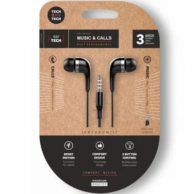Auriculares Intrauditivos Tech One Tech soft earTECH TEC1005/ con Micrófono/ Jack 3.5/ Negros