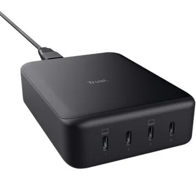 Cargador de Pared GaN Trust Maxo/ 4xUSB Tipo-C/ 240W/ Automático/ Voltaje 5-20V