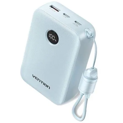 Powerbank 20000mAh Vention FKBL0-C/ 22.5W/ Azul/ Incluye Cable USB Tipo-C