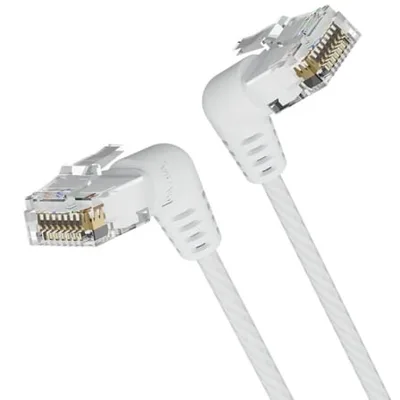 Cable de Red RJ45 UTP Vention IBOWI Cat.6A/ 3m/ Cabeza Rotatoria 360º/ Blanco