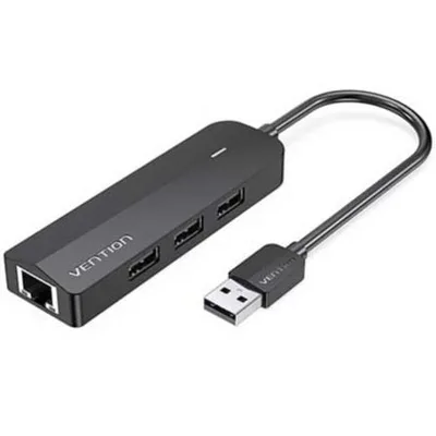 Hub USB 2.0 Vention CHPBB/ 3xUSB/ 1xMicro USB PD/ 1xRJ45