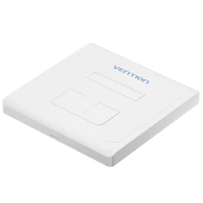 Placa de Pared Keystock Vention IFEW0/ 2 Puertos RJ45