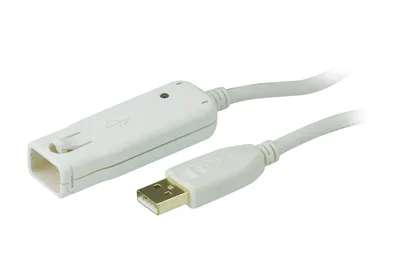ATEN Cable extensor USB 2.0 de 12 m (soporta conexión en cadena hasta 60 m) - 12 m - USB A - USB A - USB 2.0 - 480 Mbit/s - Blanco