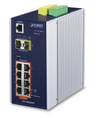 PLANET IGS-10020HPT switch Gestionado L2+ Gigabit Ethernet (10/100/1000) Energía sobre Ethernet (PoE) Negro, Blanco