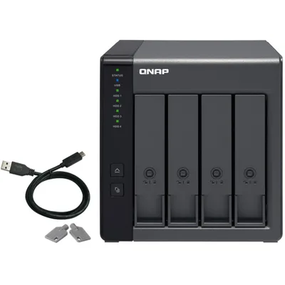 QNAP TR-004 caja para disco duro externo Carcasa de disco duro/SSD Negro 2.5/3.5"