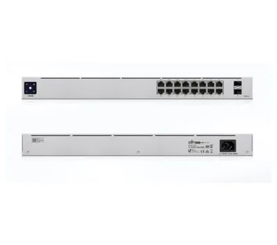 Ubiquiti USW-16-POE Networks UniFi 16-Port PoE Gestionado L2/L3 Gigabit Ethernet (10/100/1000) Energía sobre Ethernet (PoE) 1U Plata