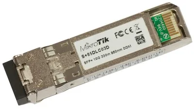 Mikrotik S+85DLC03D red modulo transceptor Fibra óptica 10000 Mbit/s SFP+ 850 nm
