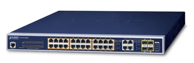 PLANET GS-4210-24P4C switch Gestionado L2/L4 Gigabit Ethernet (10/100/1000) Energía sobre Ethernet (PoE) 1U Azul