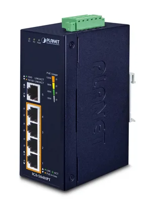 PLANET IGS-504HPT switch No administrado L2 Gigabit Ethernet (10/100/1000) Energía sobre Ethernet (PoE) Azul